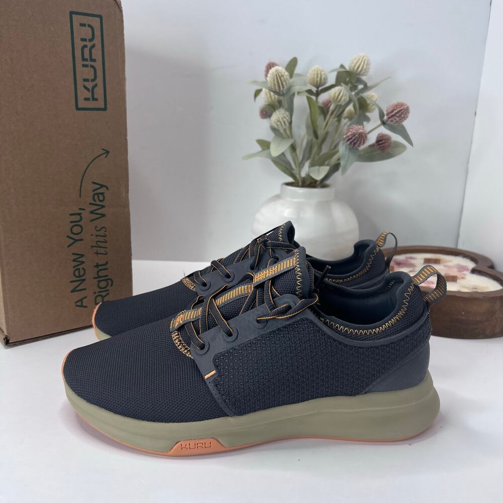 Kuru Atom Walking Comfort Sneaker Smoke Gray/Pale Orange Women 9W NWB